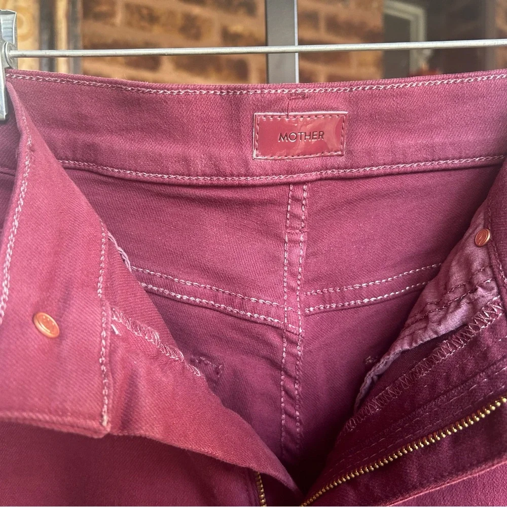 MOTHER Deep Burgundy Flare Jeans - Picture 5 of 5